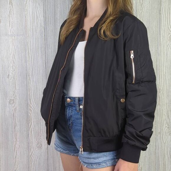 Lager 157 Womens Large The Black Label Collection Jacket Black Full Zip Front - Picture 1 of 9